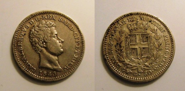 50 centesimi 1843 (Torino)