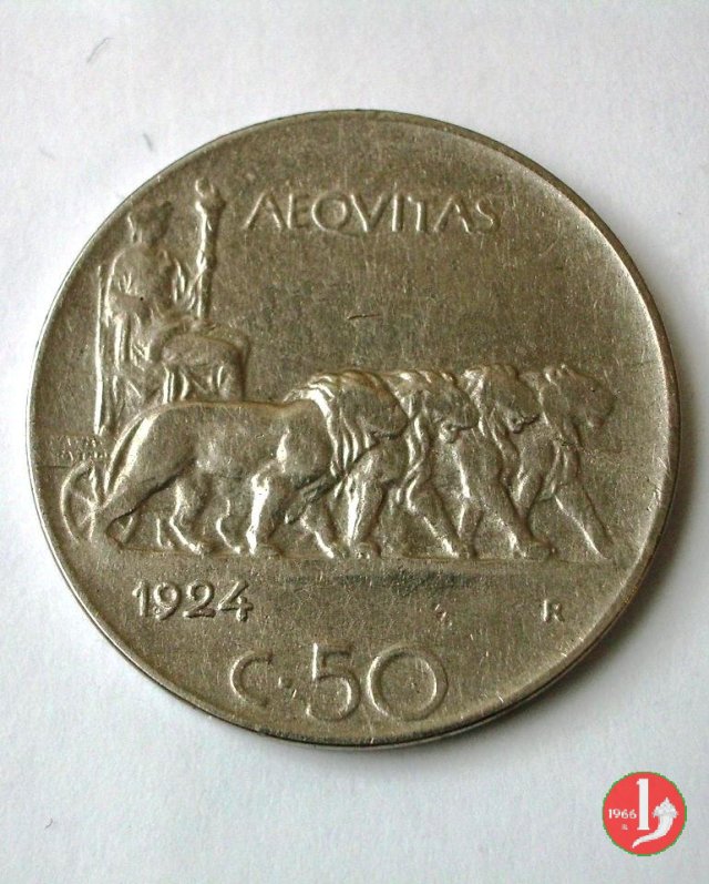 50 centesimi leoni 1924 (Roma)