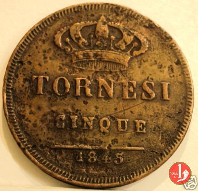 5 Tornesi 1845 (Napoli)