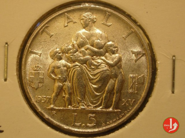 5 lire famiglia 1937 (Roma)