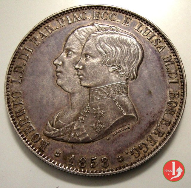 5 lire o Scudo 1858 (Parma)