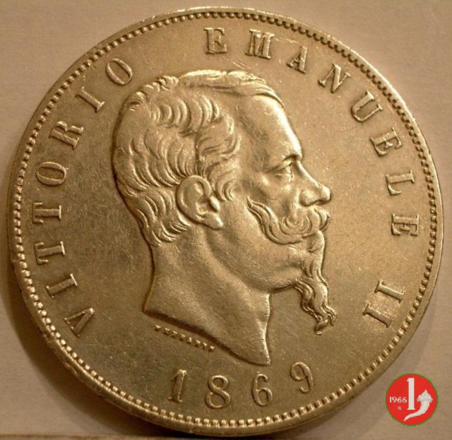 5 lire o scudo 1869 (Milano)