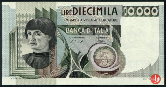 10.000 lire Ritratto d'uomo del Castagno 1976