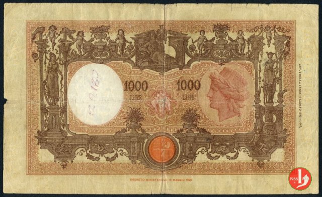 1000 Lire Barbetti "Grande M" 2° Tipo 1942