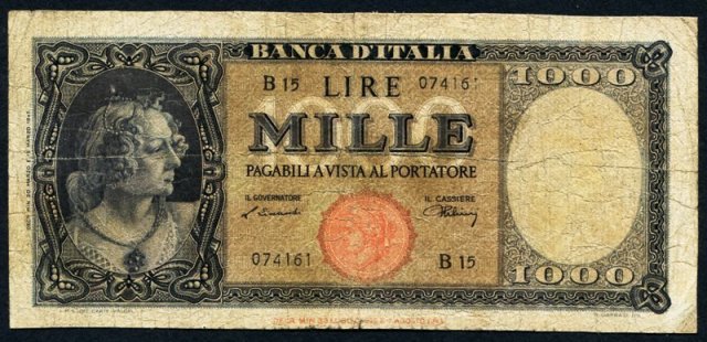 1.000 lire Busto d'Italia 1947