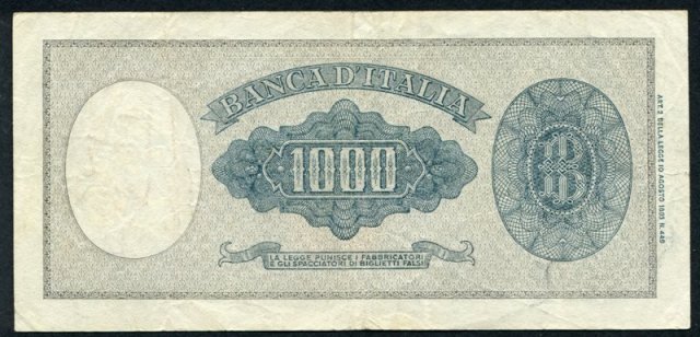 1.000 lire Busto d'Italia 1947