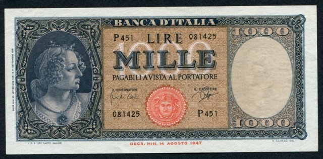 1.000 lire Busto d'Italia 1961