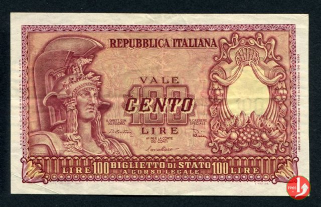 100 lire Italia Elmata 1951