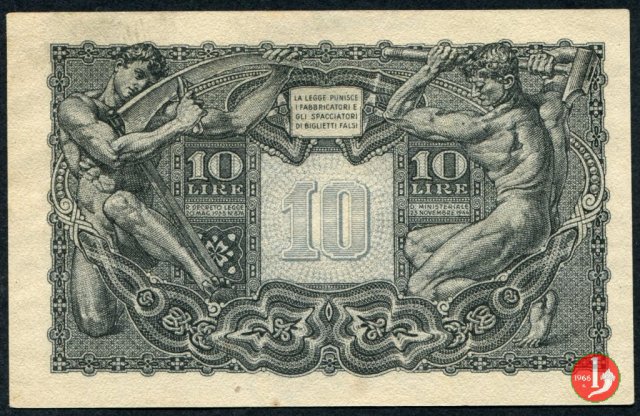 10 Lire "Giove" 1944