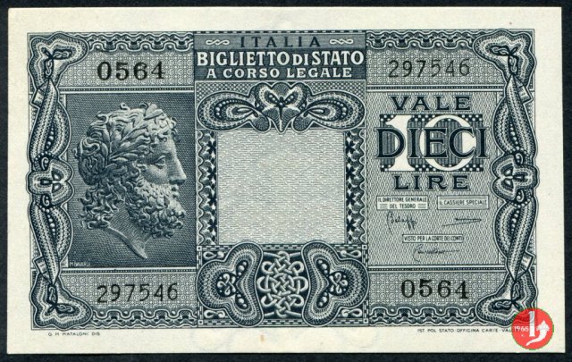 10 Lire "Giove" 1944