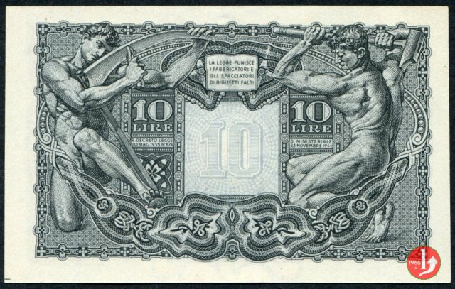 10 Lire "Giove" 1944