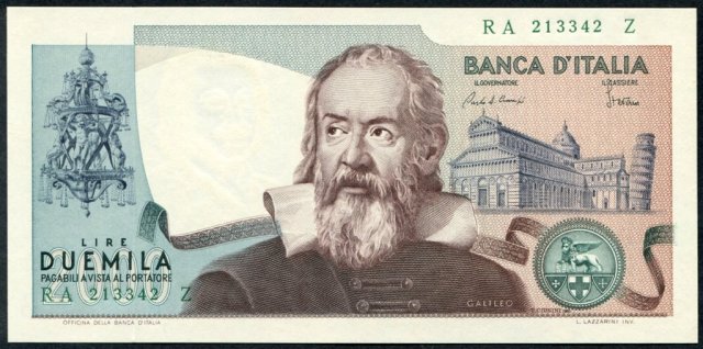 2.000 lire Galileo Galilei 1983