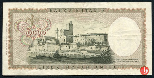 50.000 lire Leonardo da Vinci 1972