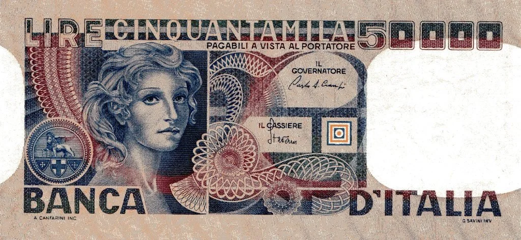 50.000 lire Volto di donna 1980