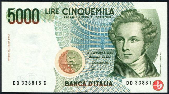 5.000 lire Bellini 1996