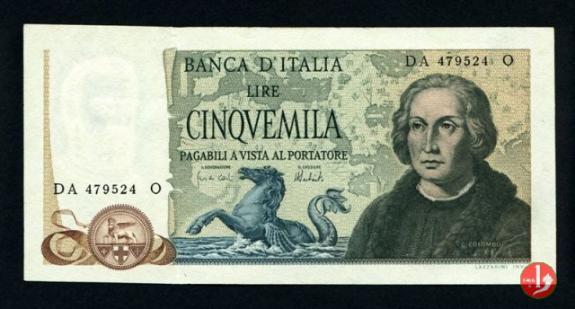 5.000 lire Colombo - Secondo tipo 1971