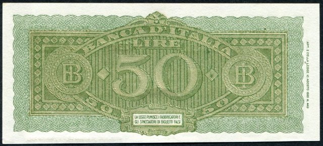 50 Lire Italia Turitta 1944