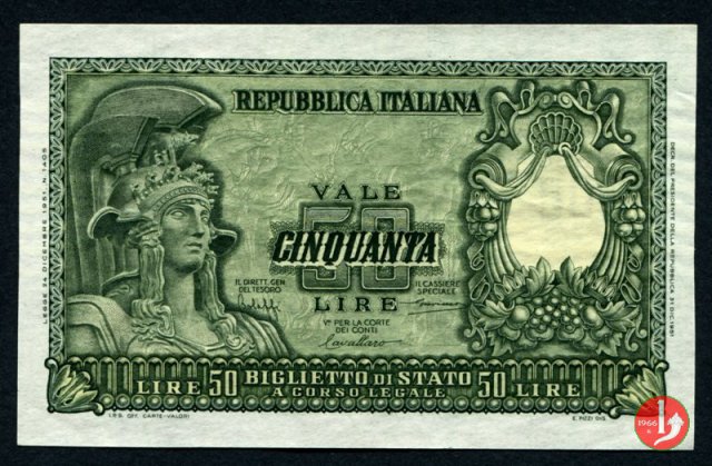 50 lire Italia Elmata 1951