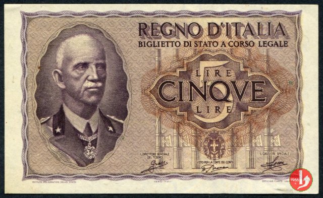 5 Lire Impero 1940