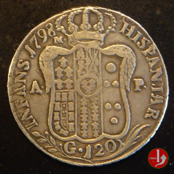 Piastra con stemma 3° tipo 1798 (Napoli)