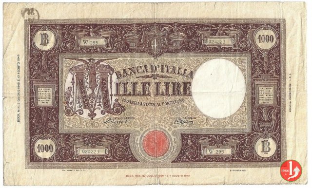 1000 Lire Barbetti "Grande M" B.I. 1945