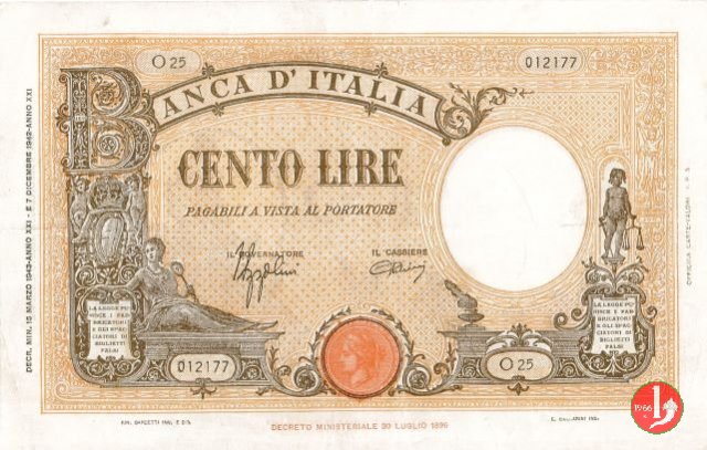 100 Lire Barbetti "Grande B" 1943