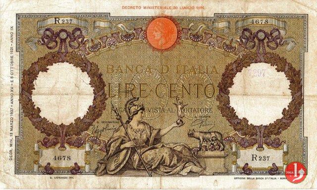 100 Lire Capranesi "Roma" 1937