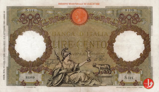 100 Lire Capranesi "Roma" 1940