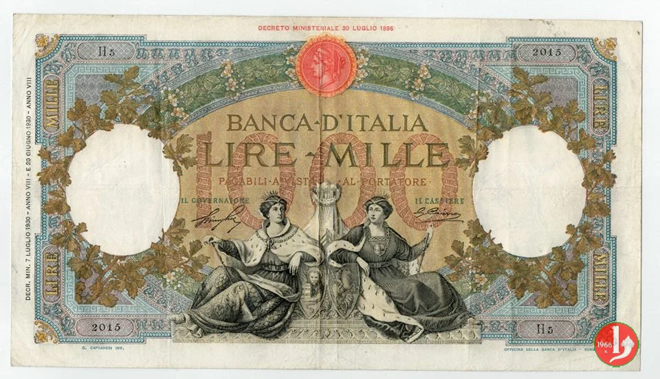 1000 Lire Capranesi "Repubbliche Marinare" 1930