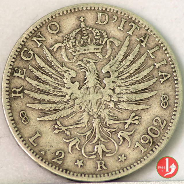 2 lire aquila sabauda 1902 (Roma)