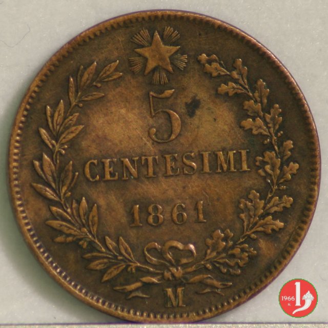 5 centesimi 1861 (Milano)