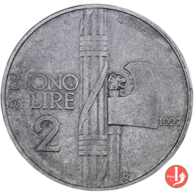 Buono da 2 lire 1927 (Roma)