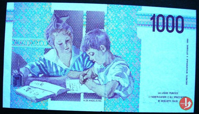 1.000 lire Maria Montessori 1990