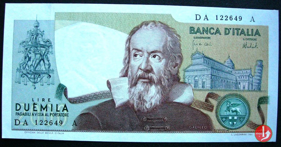 2.000 lire Galileo Galilei 1973