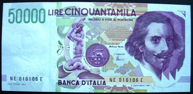 50.000 lire Bernini 1999