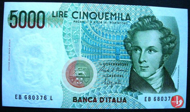 5.000 lire Bellini 1985