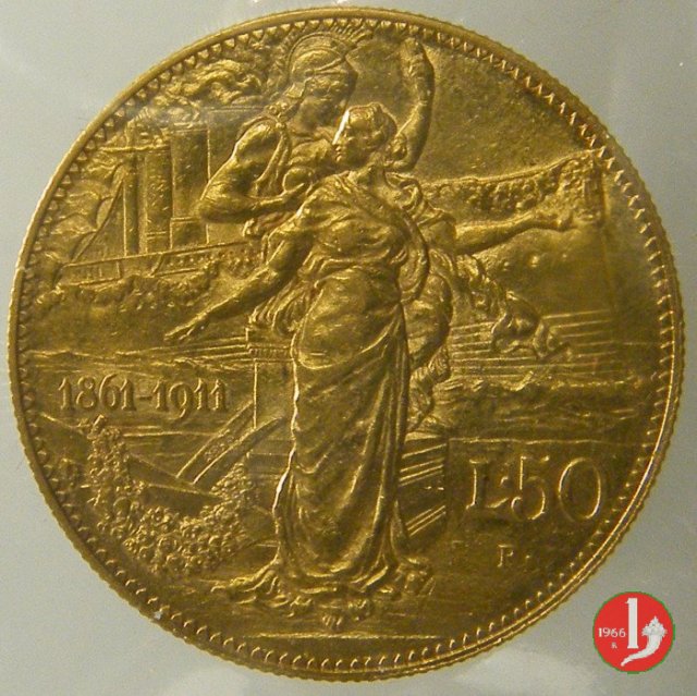 50 lire 50° Unità d'Italia 1911 (Roma)