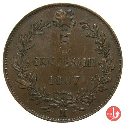 5 centesimi 1867 (Milano)