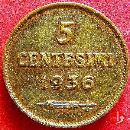 5 centesimi 1936 (Roma)