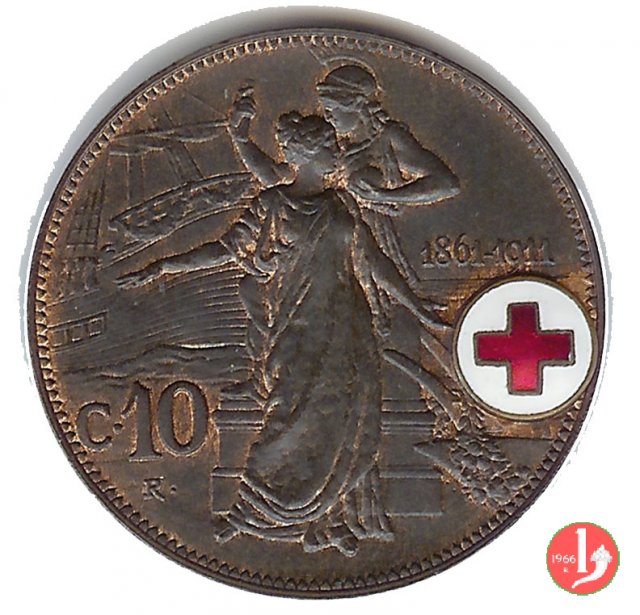 10 centesimi - Croce Rossa Italiana 1914 (Roma)