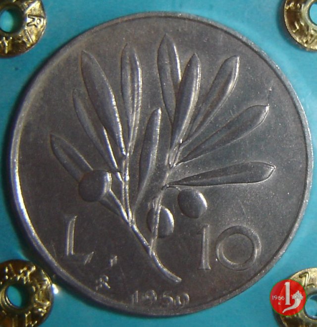 10 lire olivo 1950 (Roma)