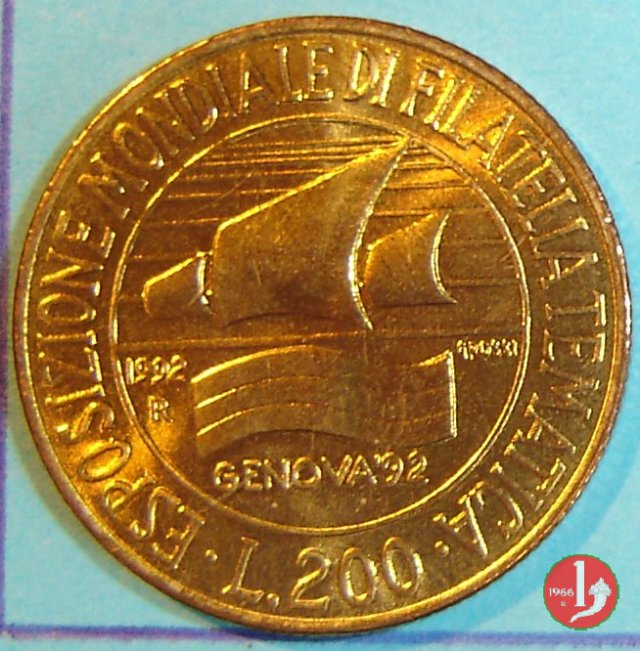 200 lire Esposizione di Genova 1992 (Roma)