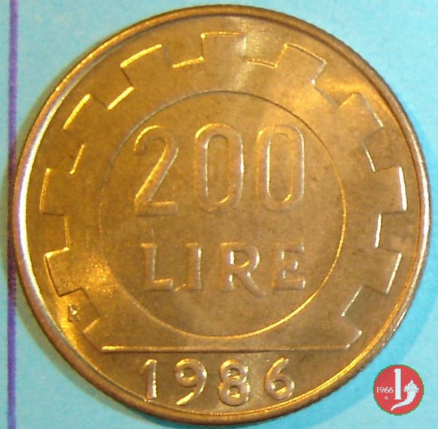 200 lire 1986 (Roma)