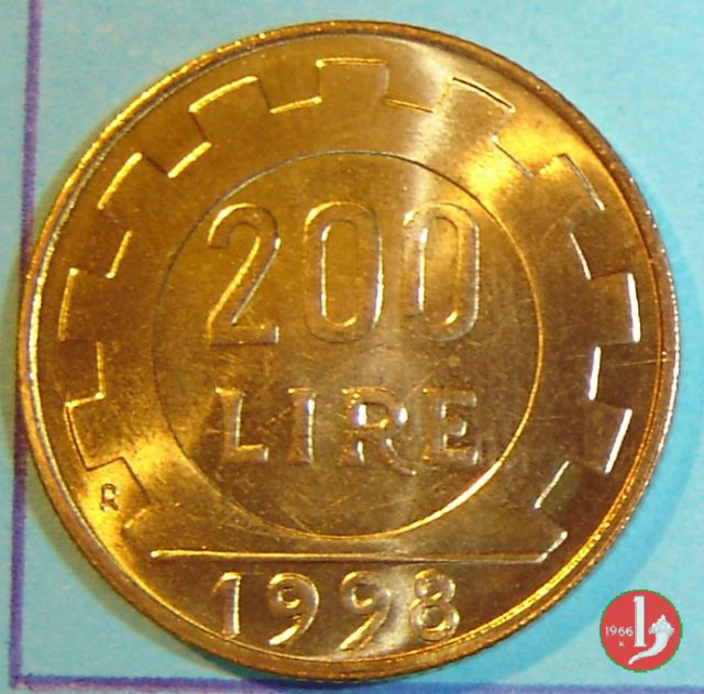 200 lire 1998 (Roma)