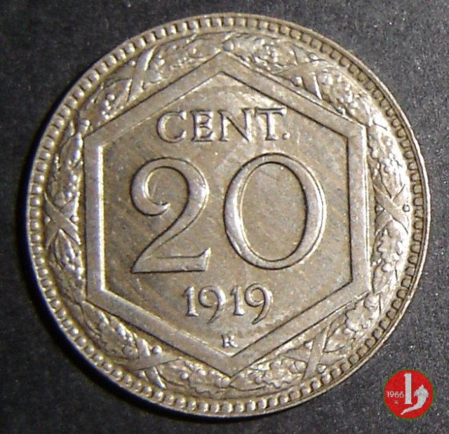 20 centesimi esagono 1919 (Roma)