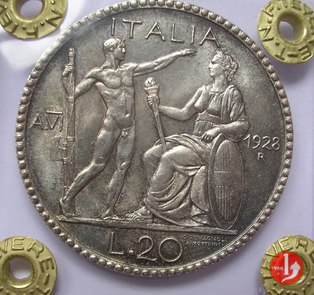 20 lire littore 1928 (Roma)