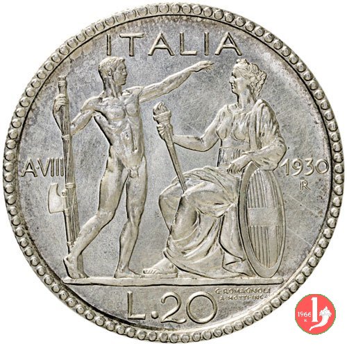 20 lire littore 1930 (Roma)