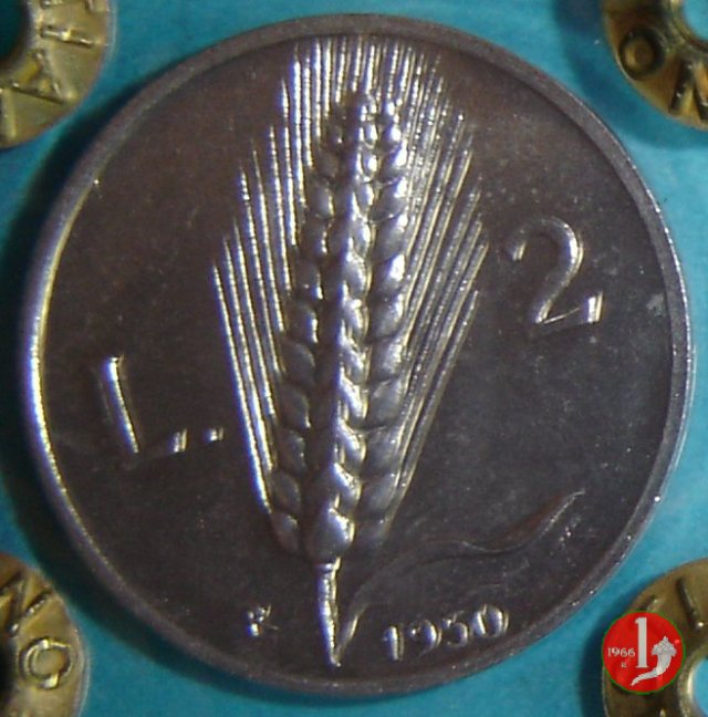 2 lire spiga 1950 (Roma)