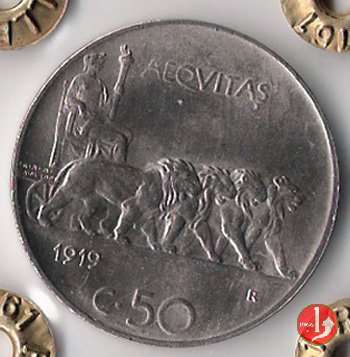 50 centesimi leoni 1919 (Roma)