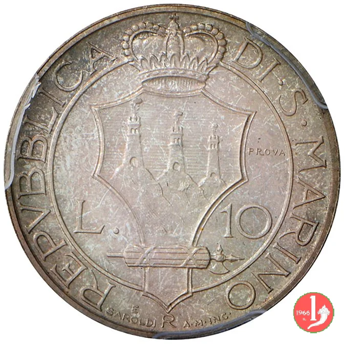 Prova 10 lire 2&deg; tipo 1936 (Roma)